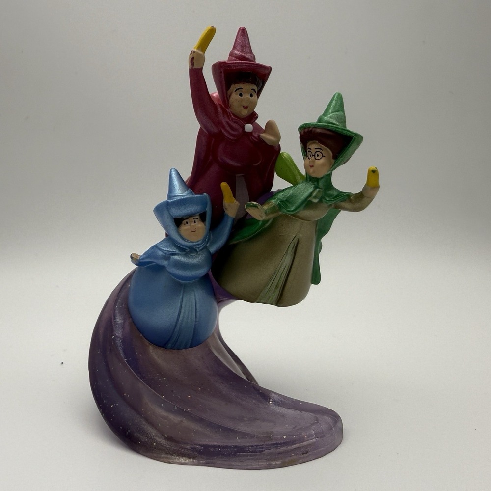 Disney PVC Figure/Cake Topper 3" Sleeping Beauty Fairy Godmothers Flauna Fauna